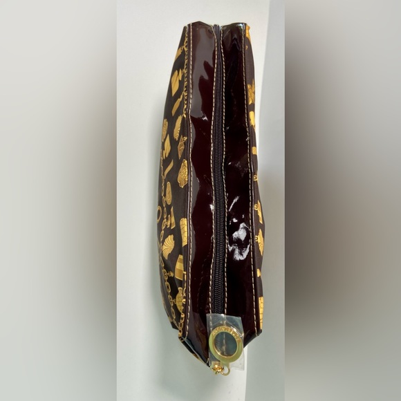 Estee Lauder Brown and Gold Cosmetic Makeup Bag New Gold Chain Bracelet Design. - Picture 2 of 5